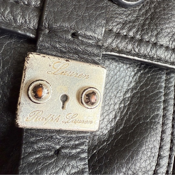 Ralph Lauren Messenger Black Leather Crossbody Bag - Picture 11 of 14